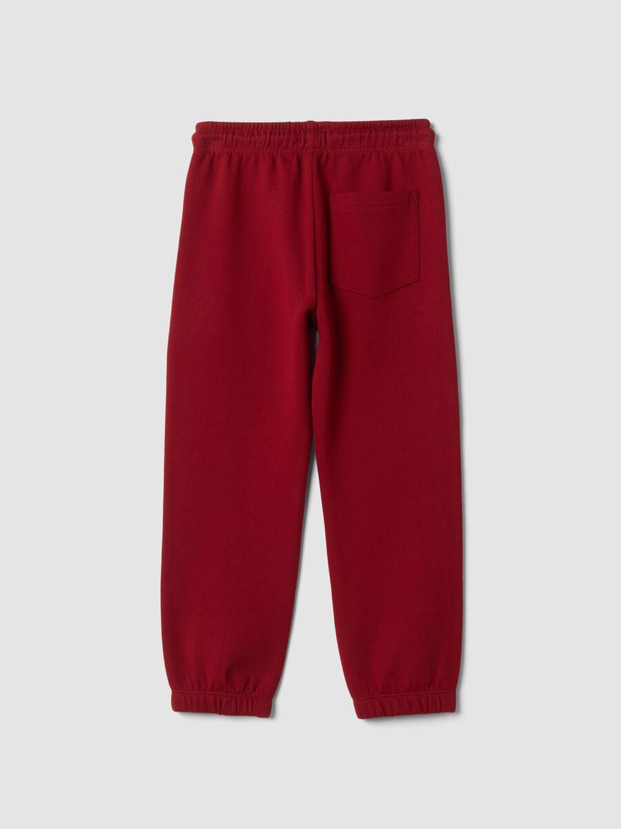 Red jogger trousers in 100% organic cotton_1