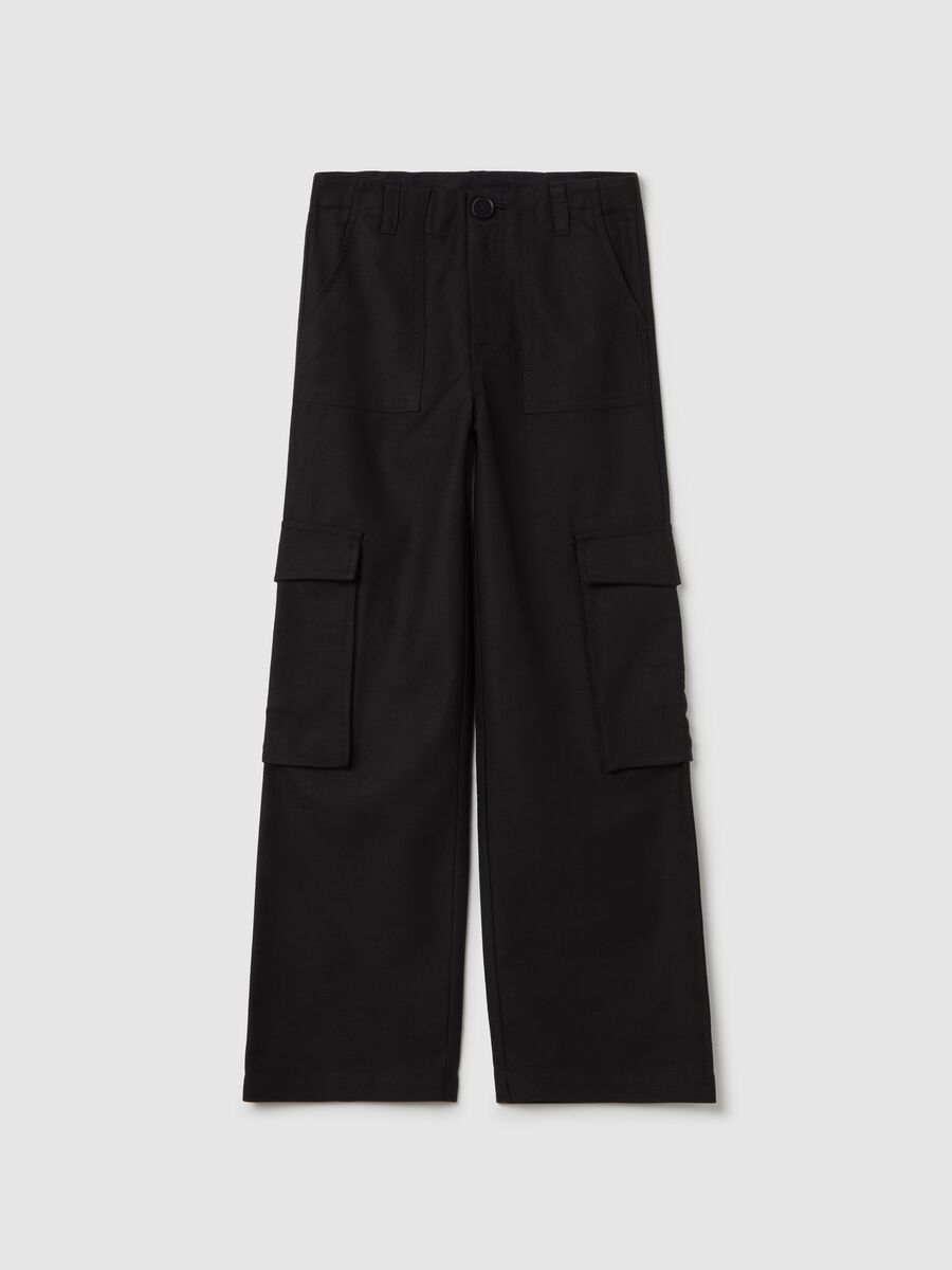 Wide-leg cargo trousers_0