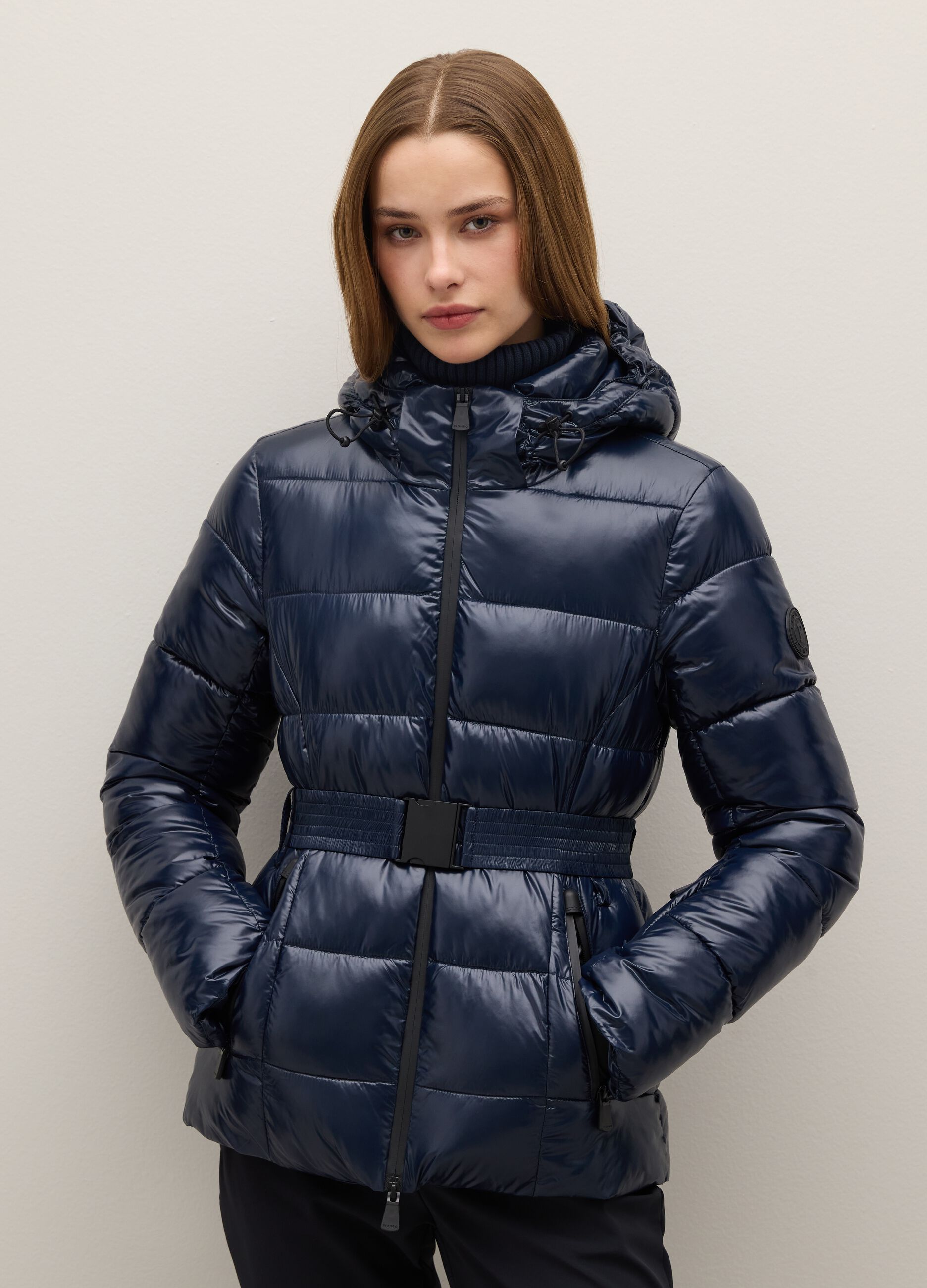 Blue padded water-repellent regular fit jacket