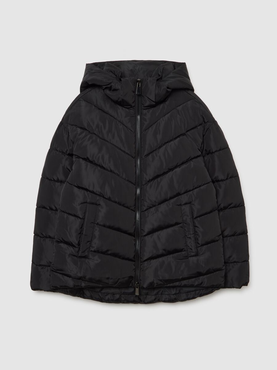 Giubbotto trapuntato nero regular fit_4