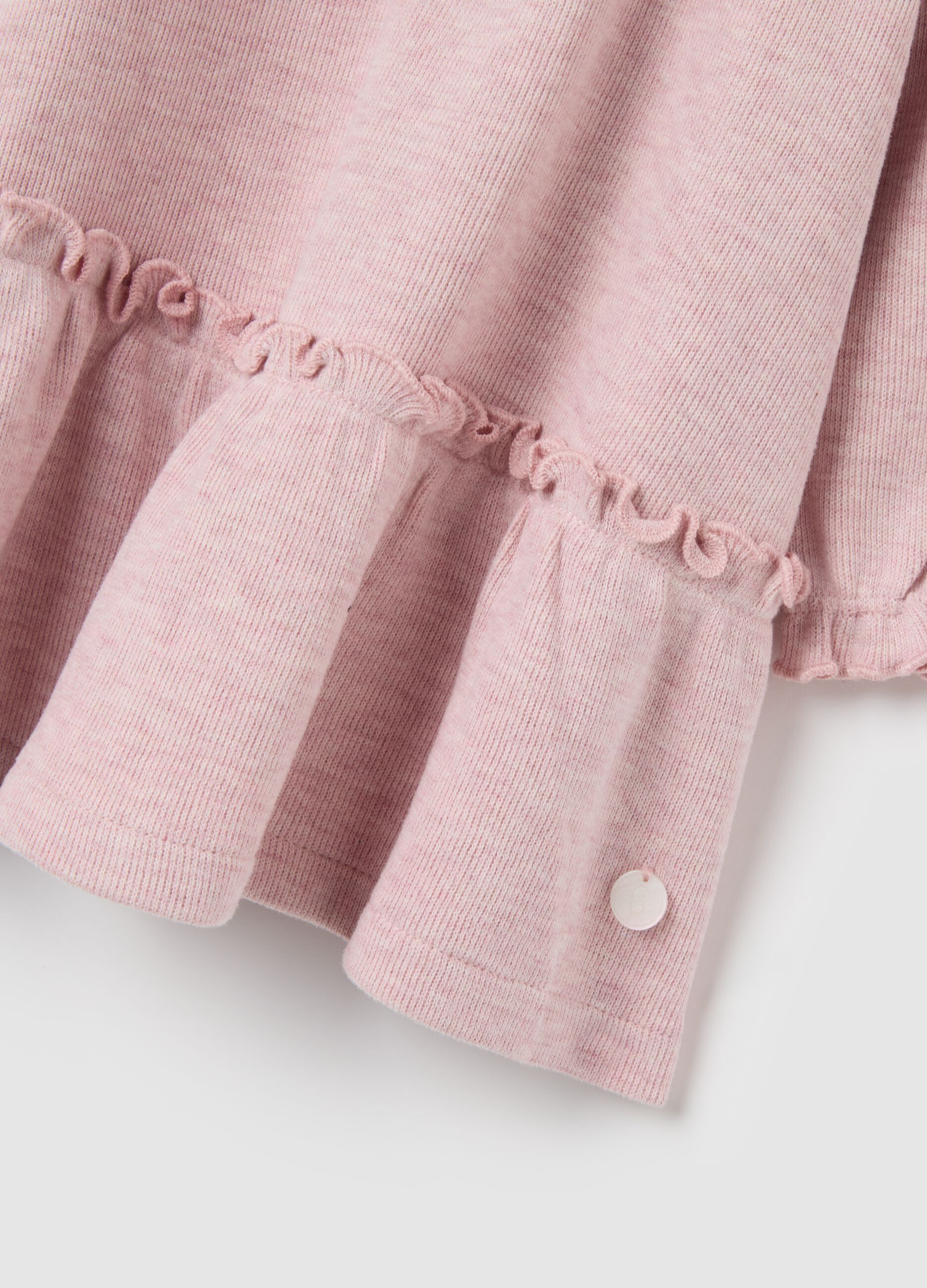 Baby girl's pink cotton dress with ruffles