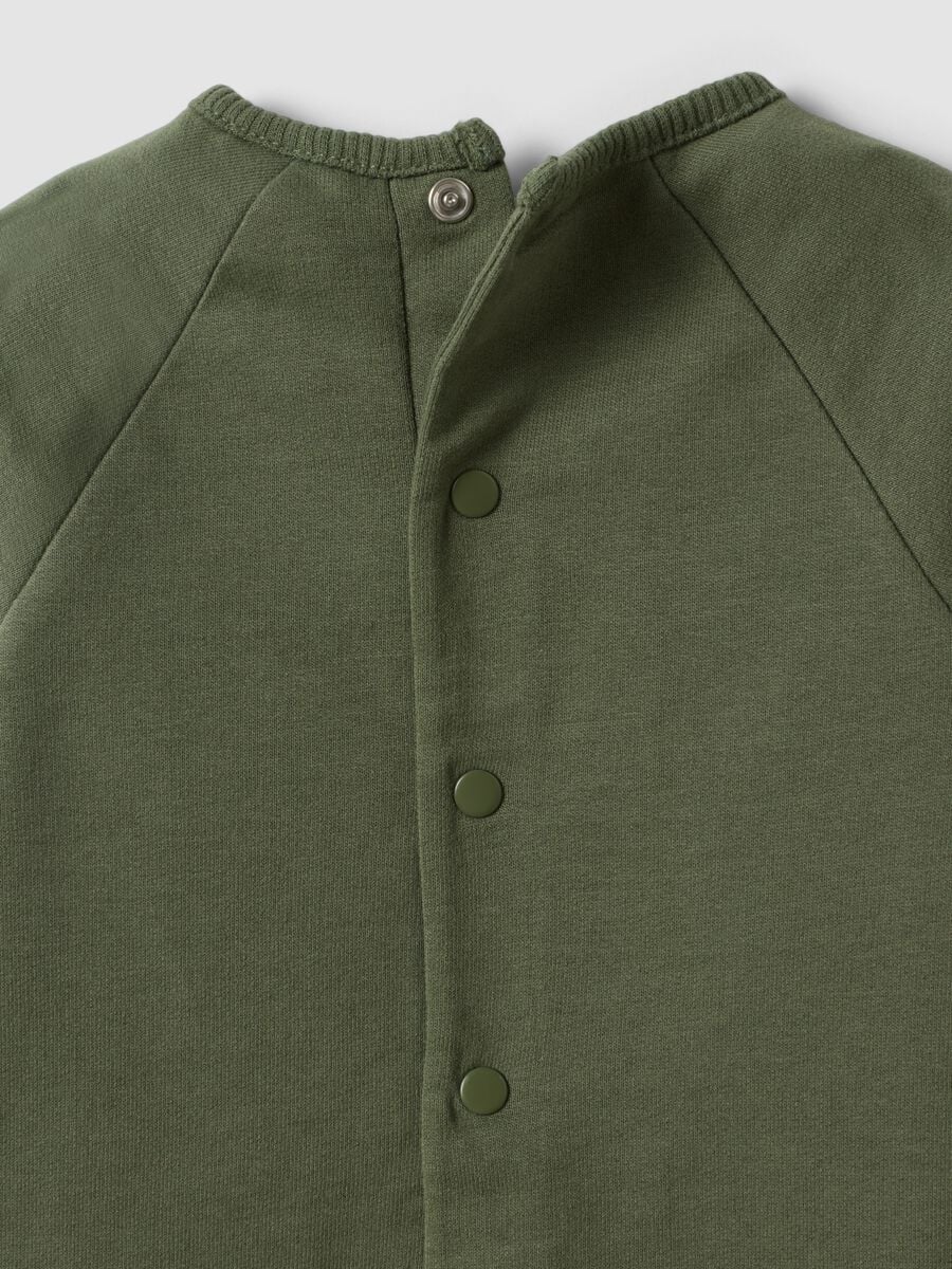 Tutina verde in puro cotone organico a maniche lunghe per neonato_3