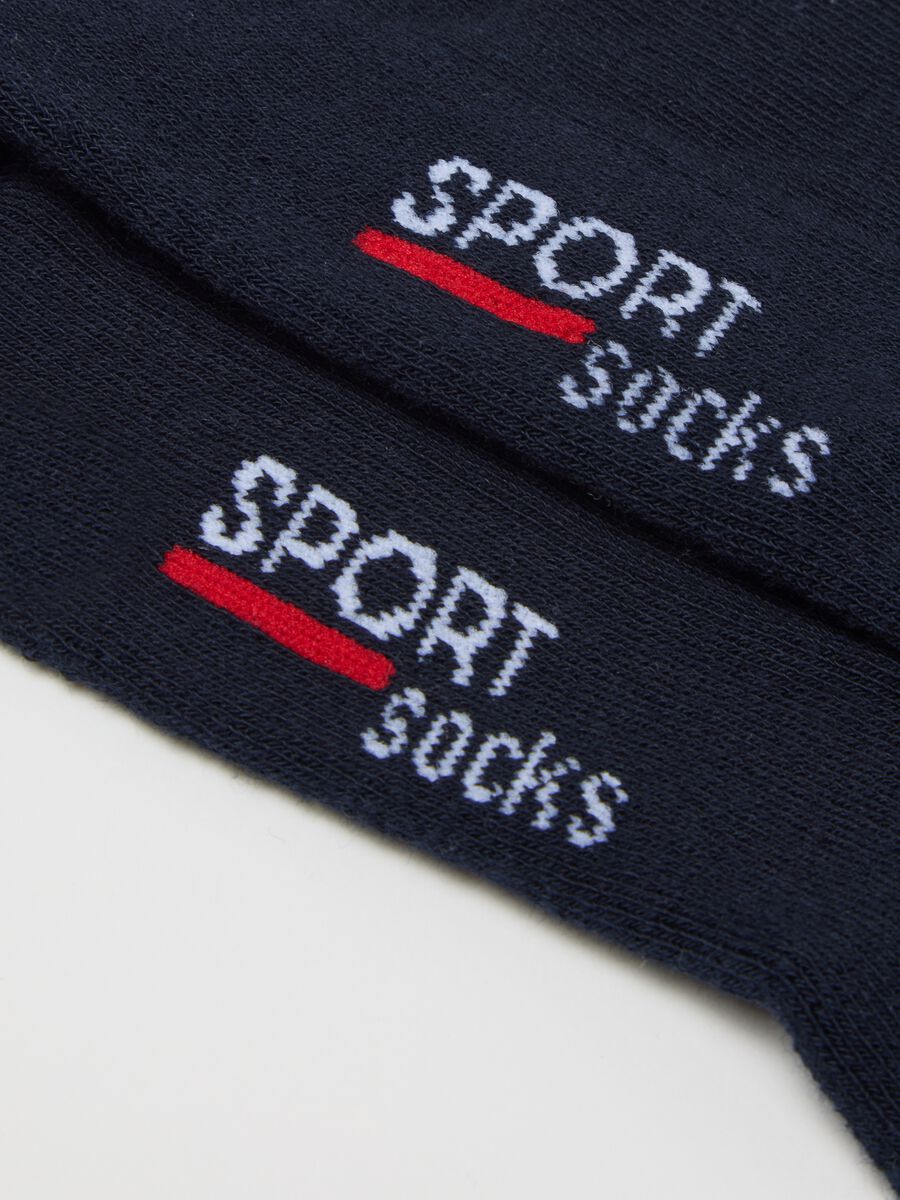 Set of blue cotton blend sports socks_1