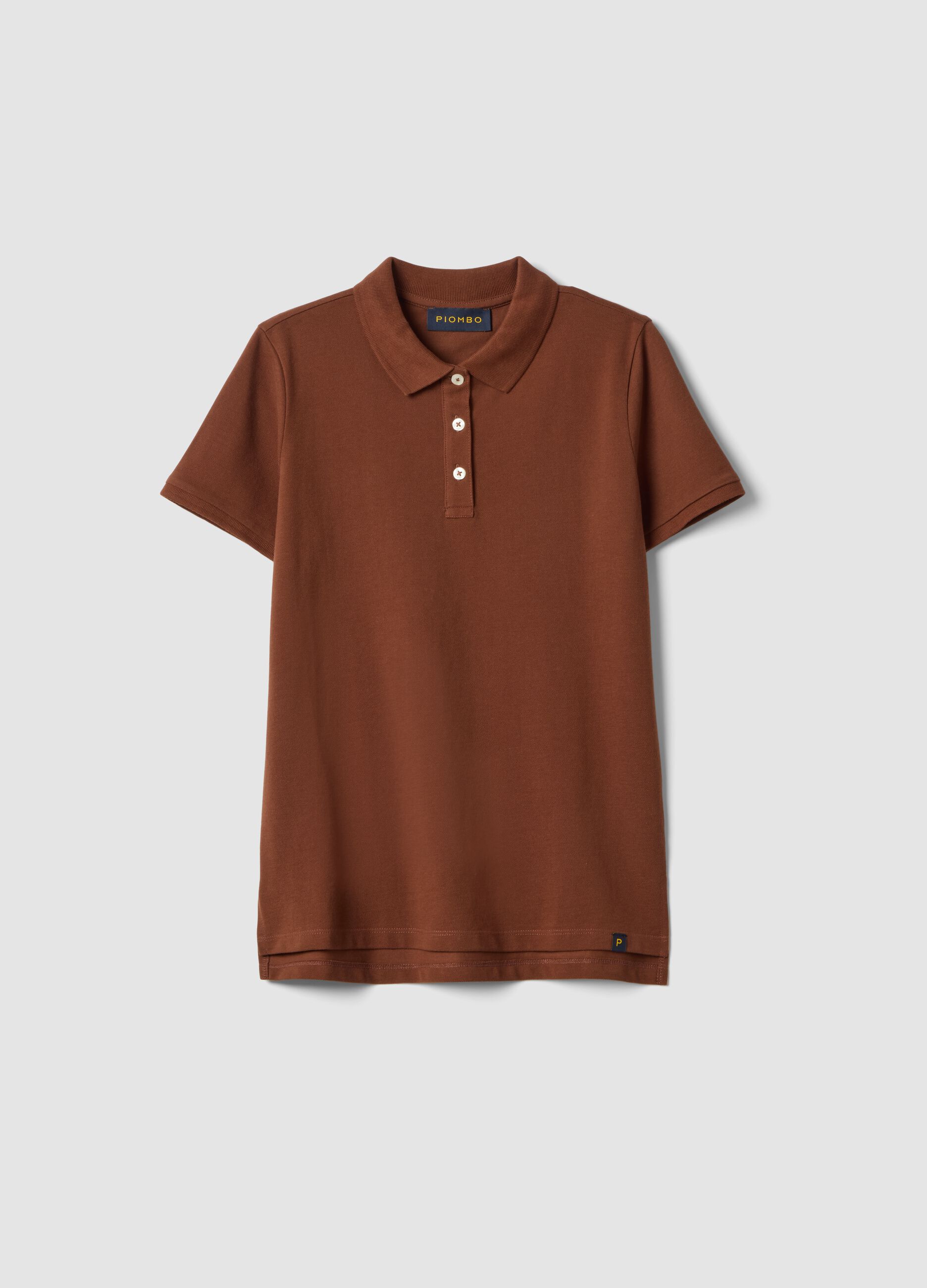 Sky blue regular-fit polo in 100% organic cotton