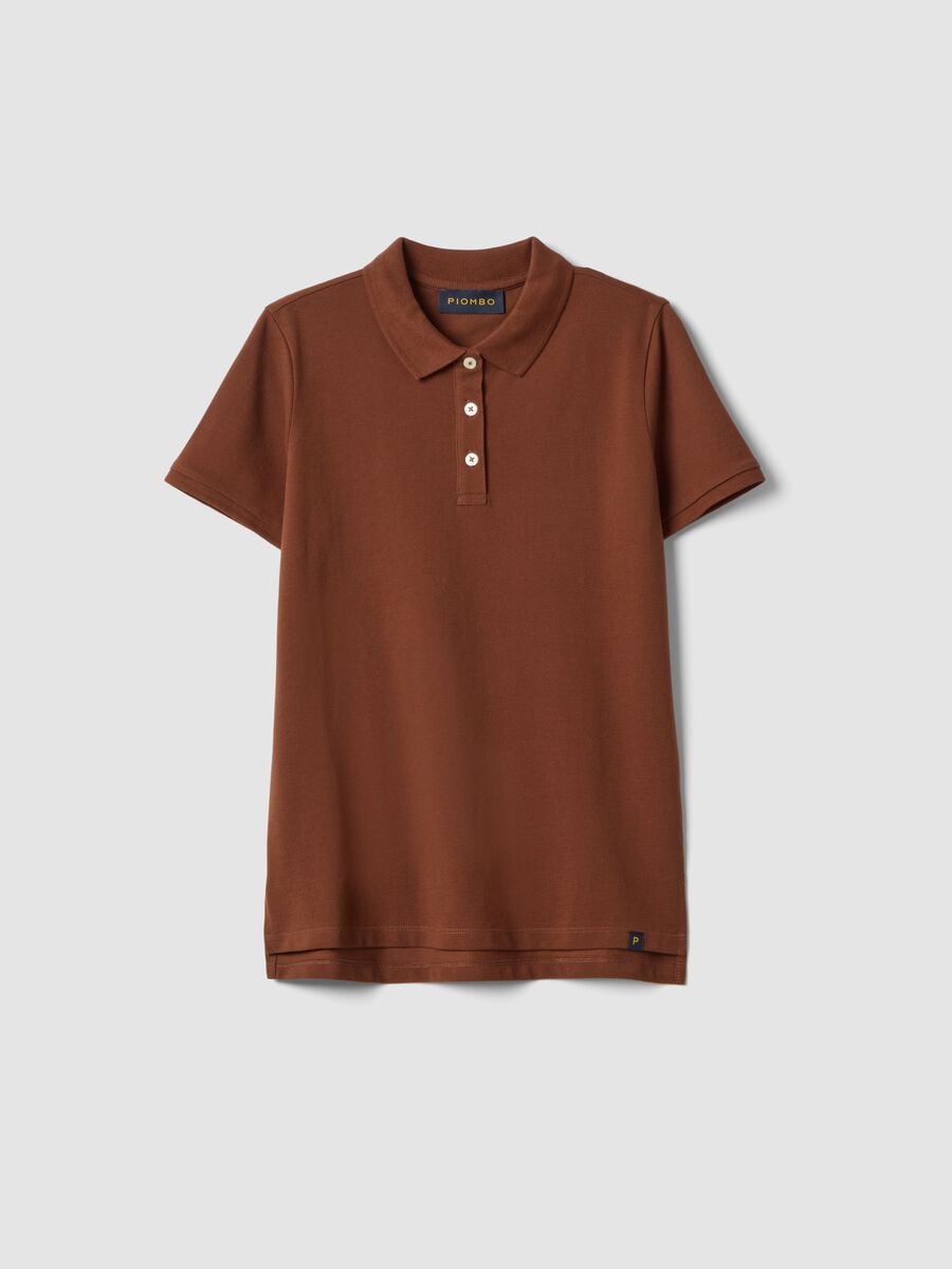 Polo in puro cotone biologico marrone regular fit_4