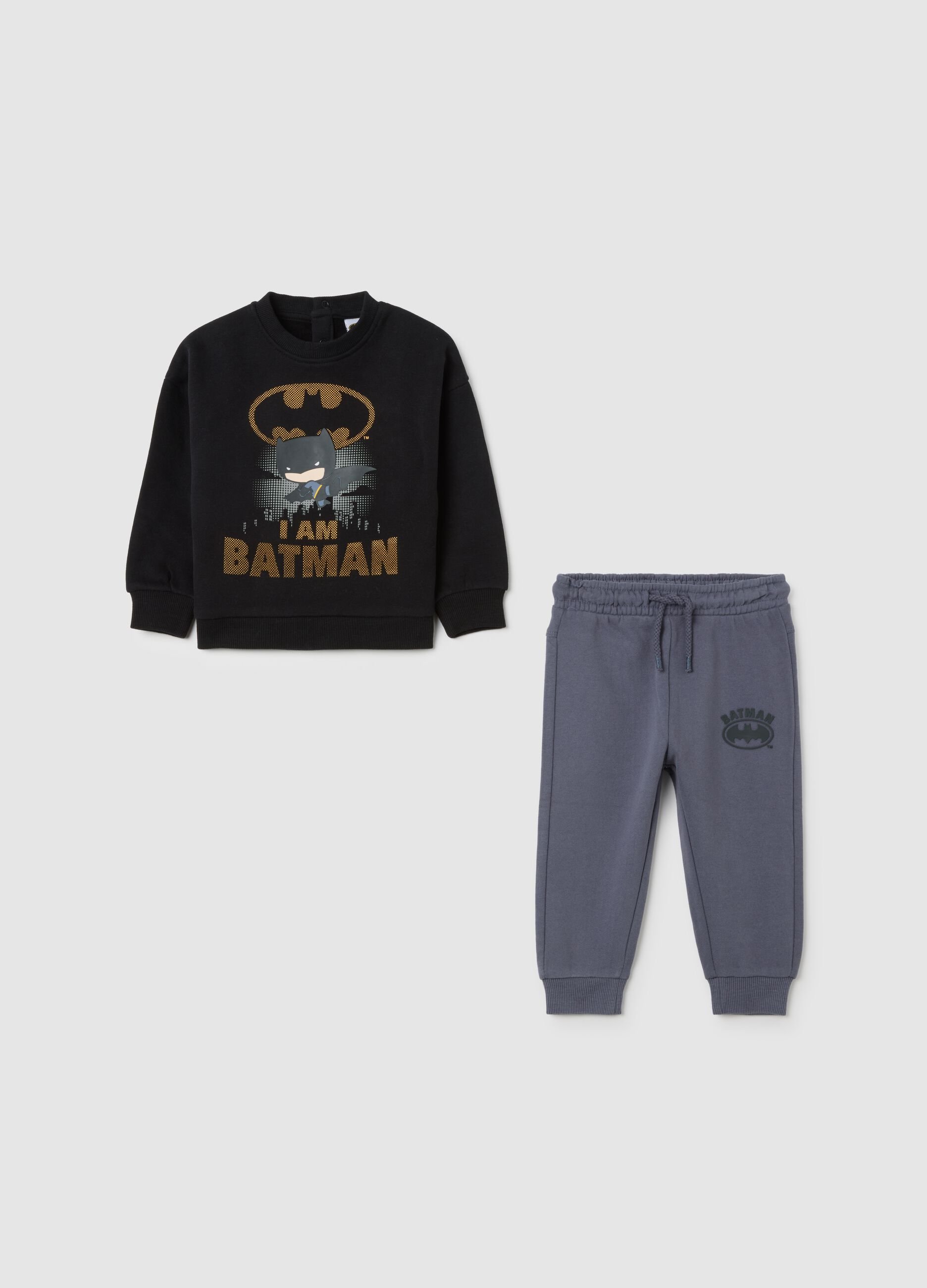 Multicoloured sweatshirt and trousers set for boys in pure cotton