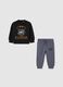 Multicoloured sweatshirt and trousers set for boys in pure cotton_0