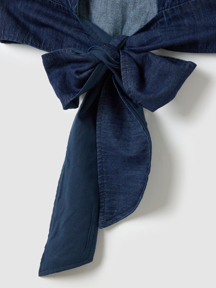 Top da donna in puro cotone denim_5