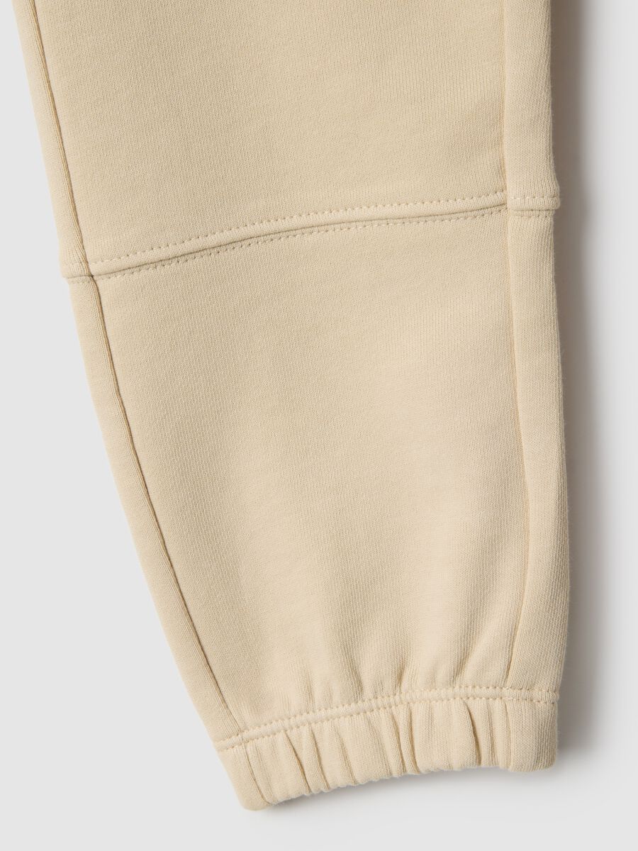 Children's beige jogger trousers in pure cotton regular fit_3