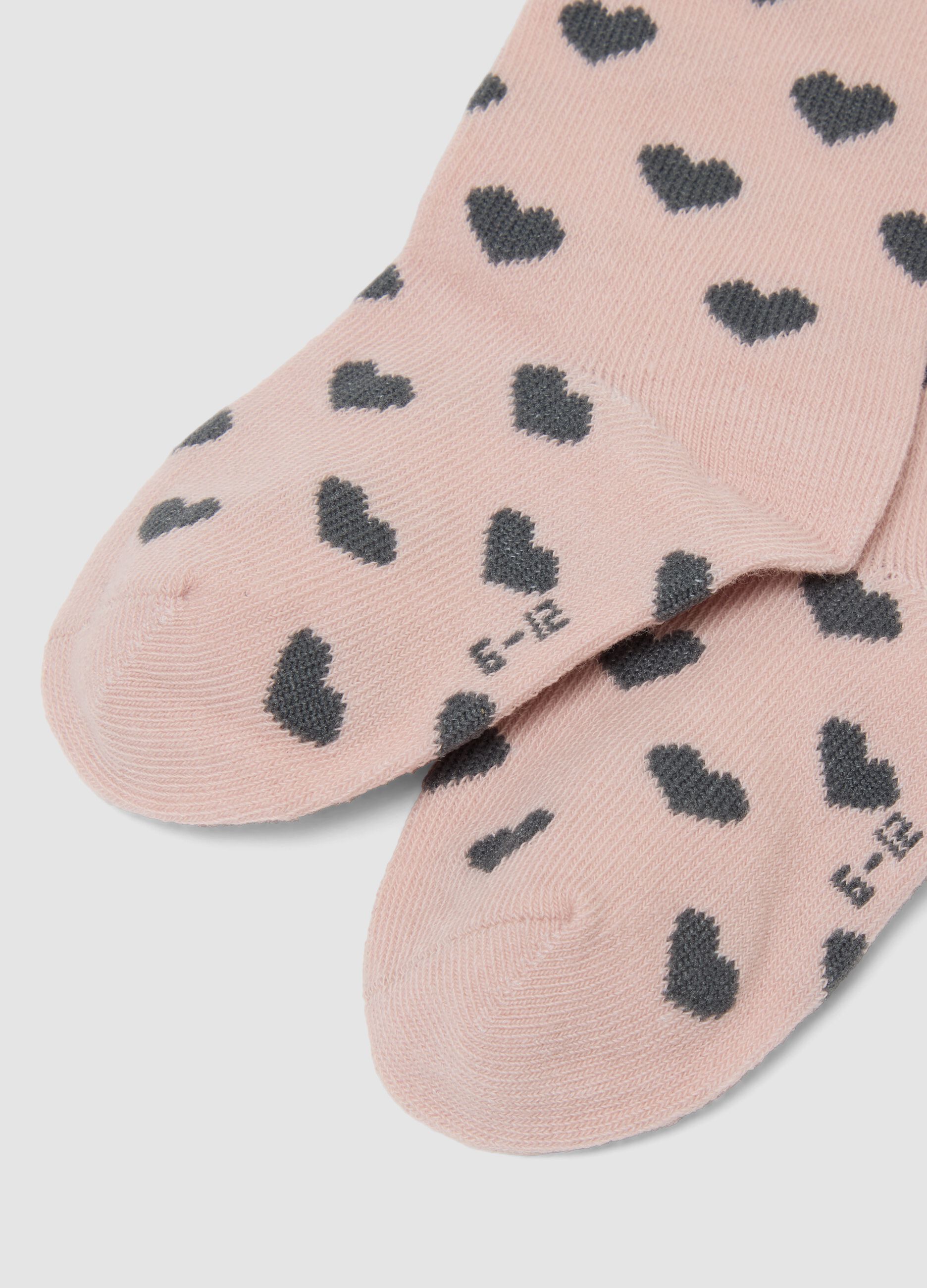 Tripack di calze lunghe rosa in cotone organico elasticizzato