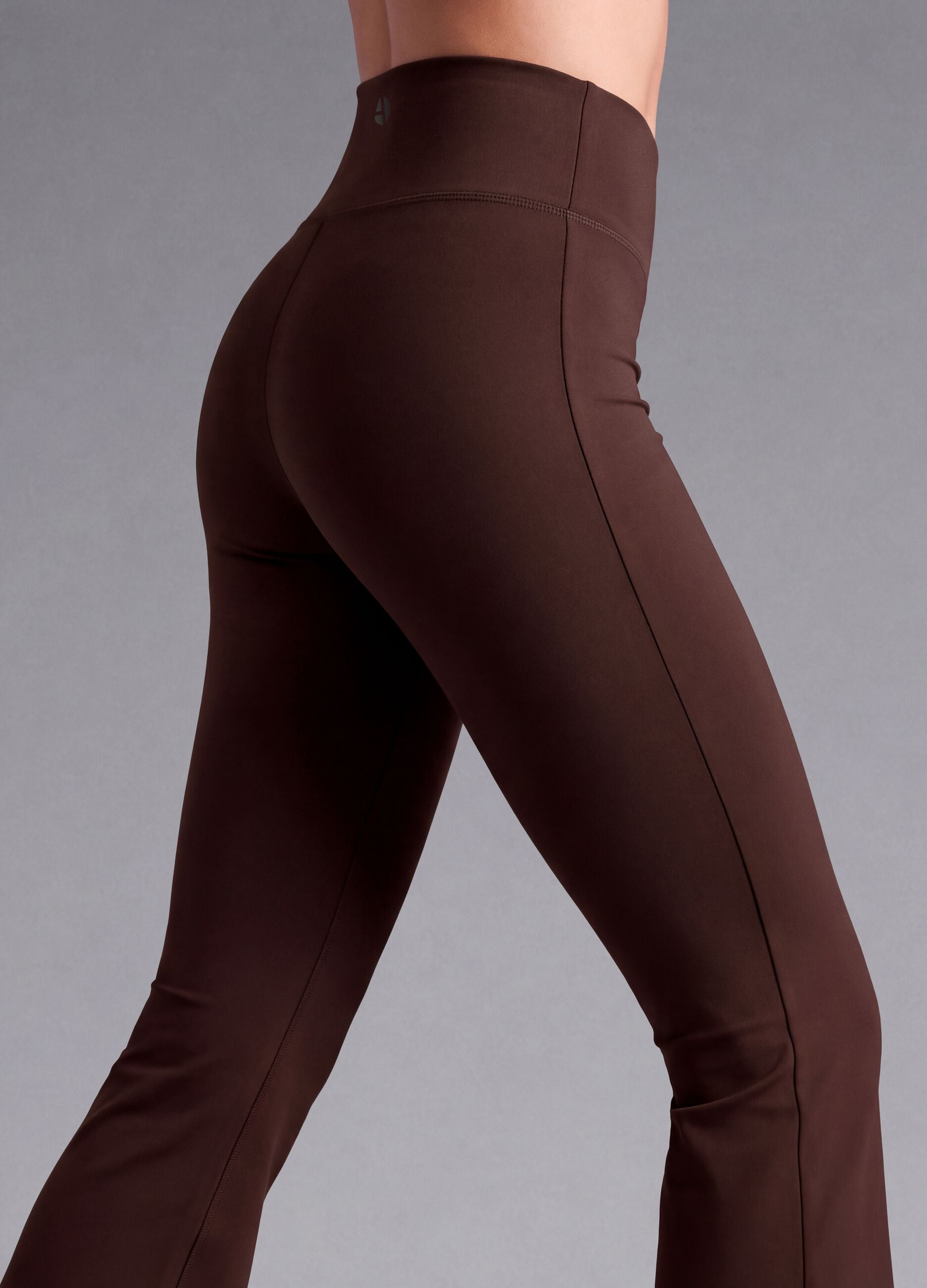 Leggings marroni flare in tessuto elasticizzato traspirante ALTAVIA STUDIO