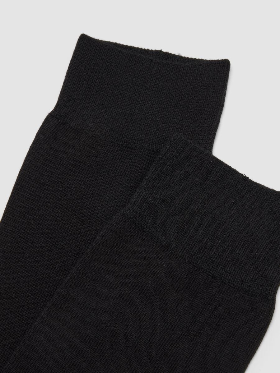 2-pack of black midi socks in stretch cotton_2
