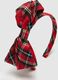 Multicoloured check cotton girl's headband with bow_2