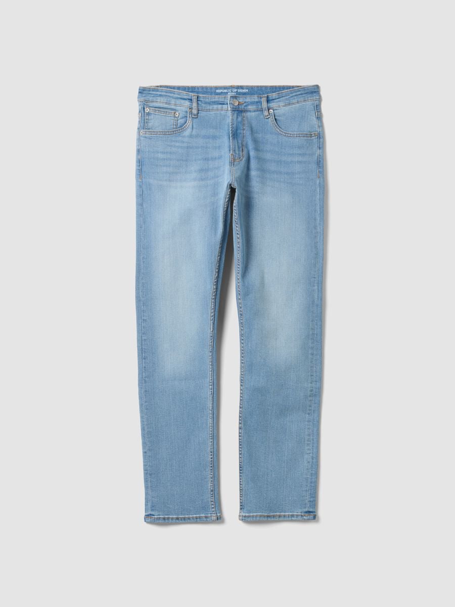 Light blue skinny stretch cotton jeans_0