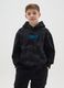 Black TieDye pure cotton hoodie for boys, over fit_0