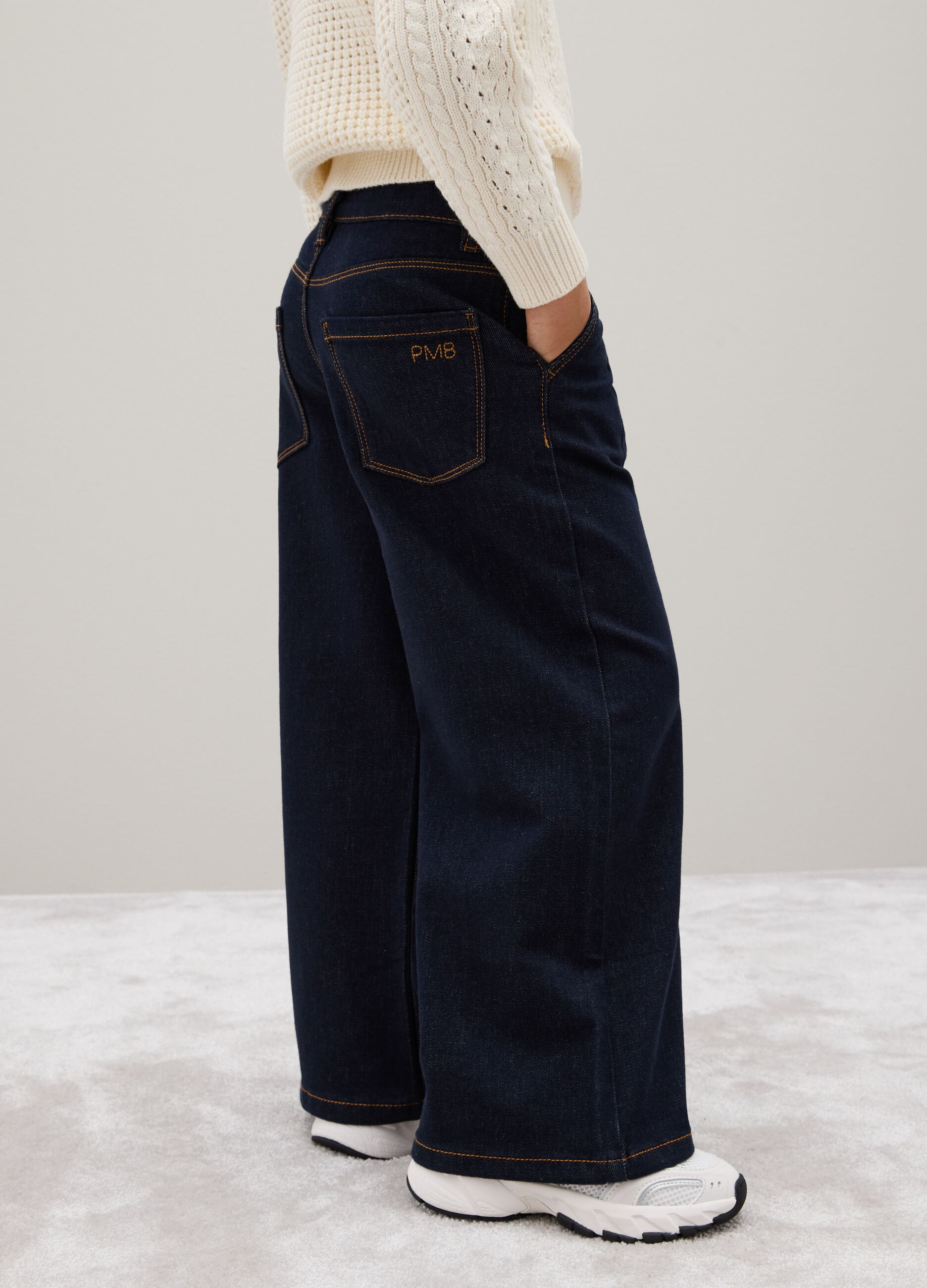 Jeans da bambina in denim blu regular fit