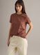 Brown crew neck pure cotton regular fit T-shirt_0