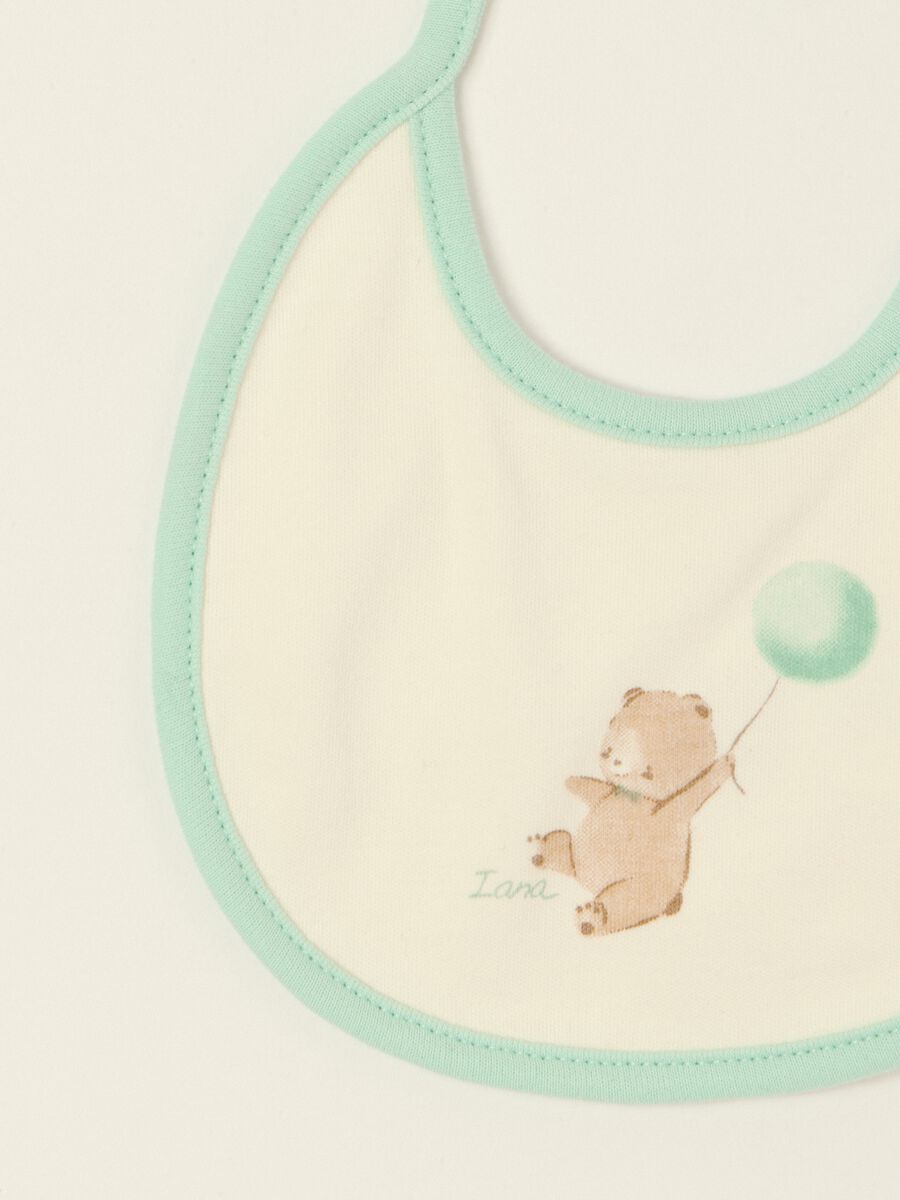 Two-pack of multicolour baby bibs with teddy bears in pure cotton_2