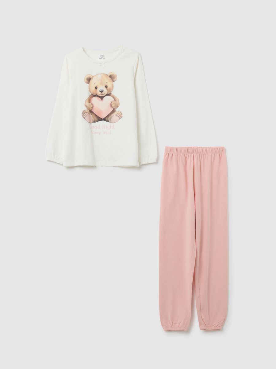 Pigiama da bambina in puro cotone multicolor regular fit_0
