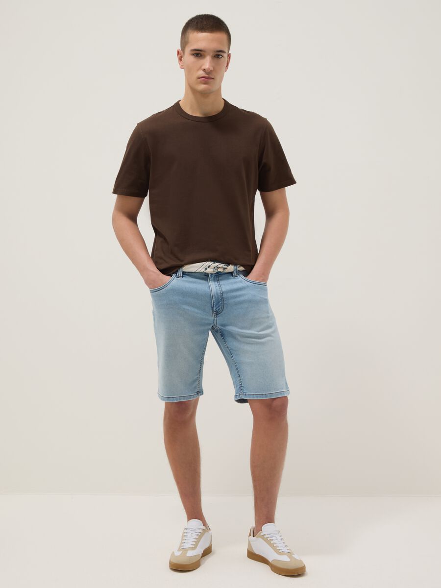 Brown regular fit pure cotton short sleeve T-shirt_1