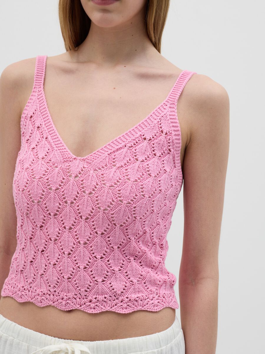 Pink Cotton Crop Top_2