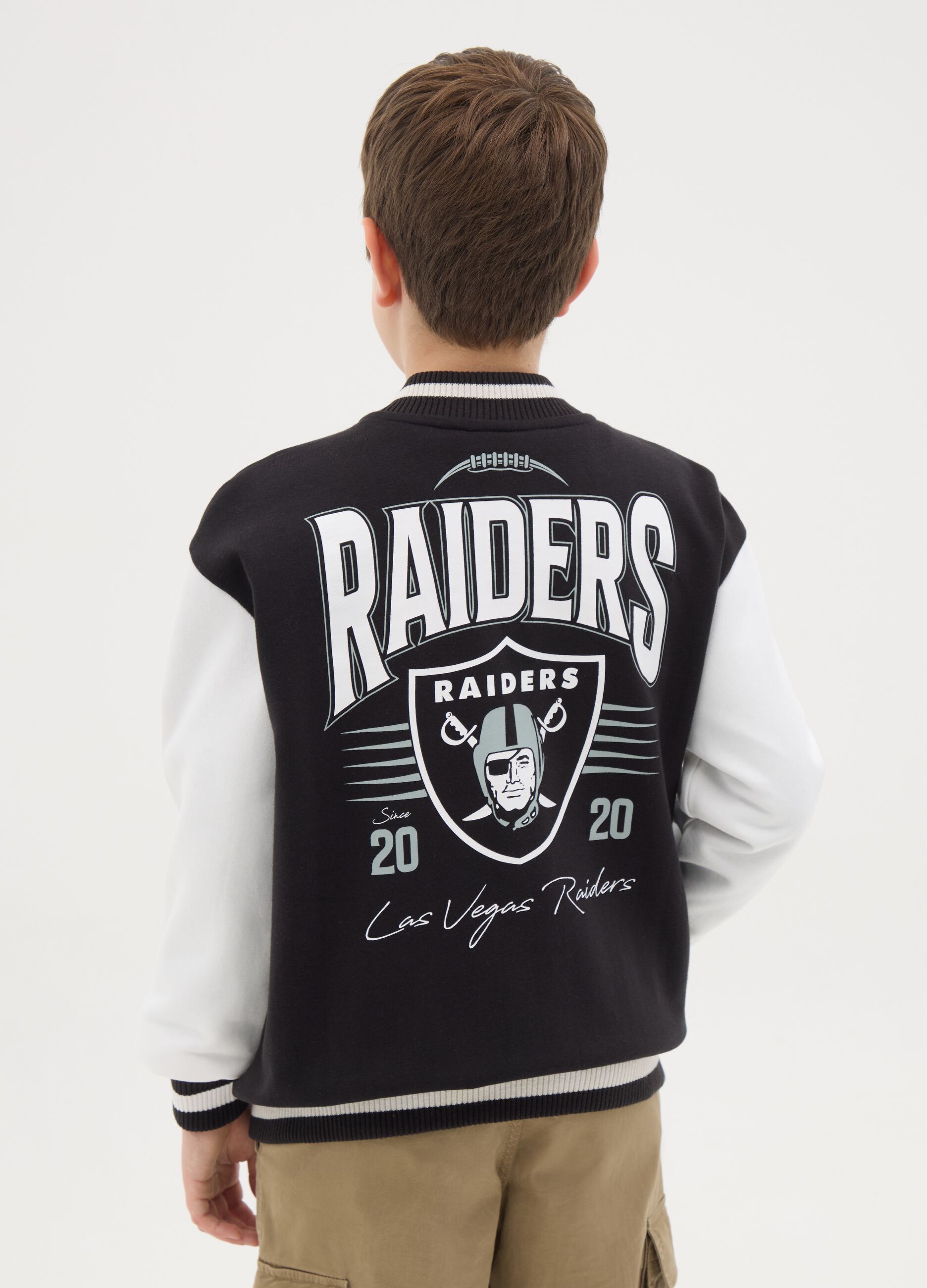 Varsity bomber jacket with NBA Las Vegas Riders embroidery and print