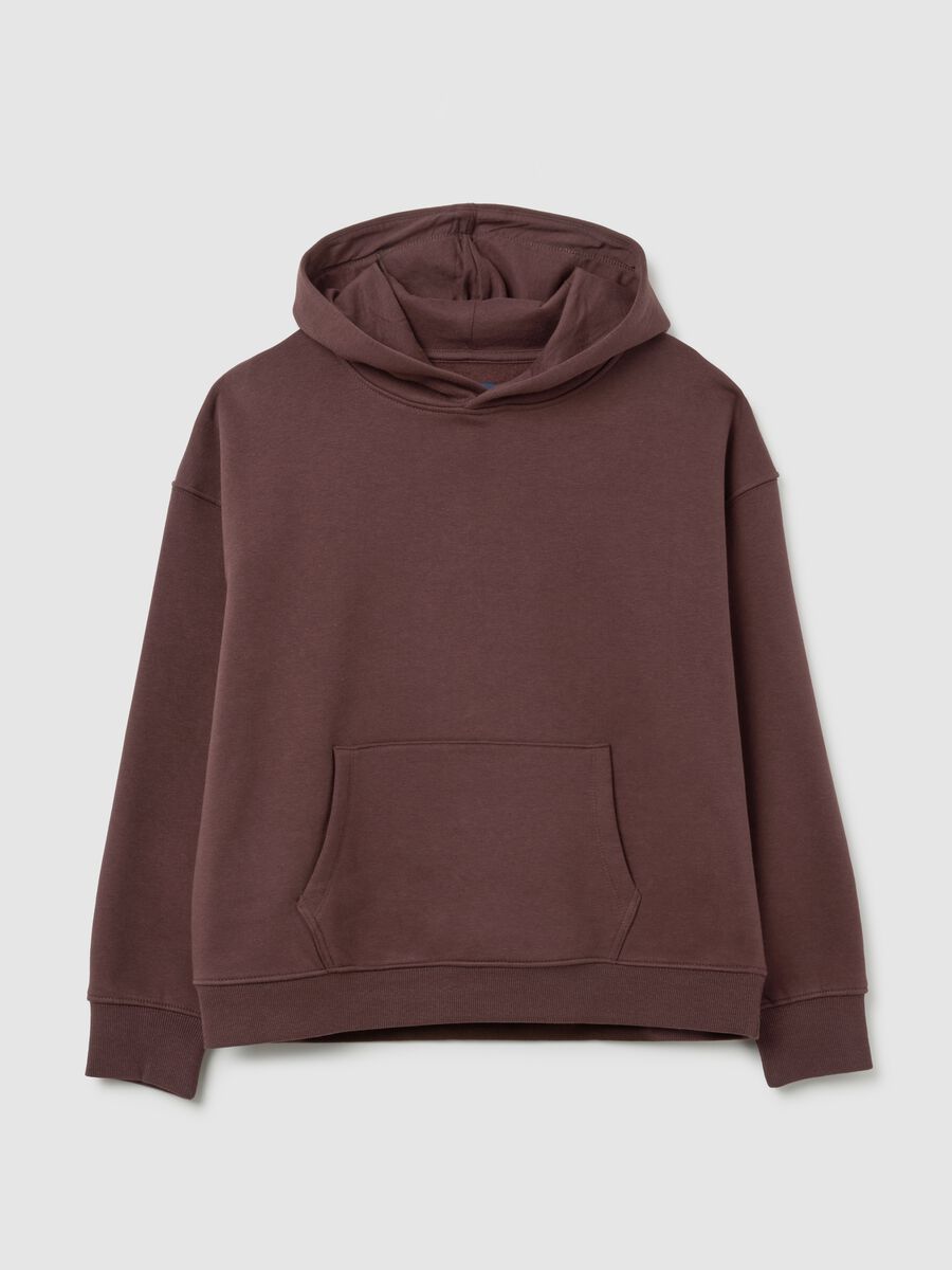 Brown cotton blend sweatshirt regular fit_4