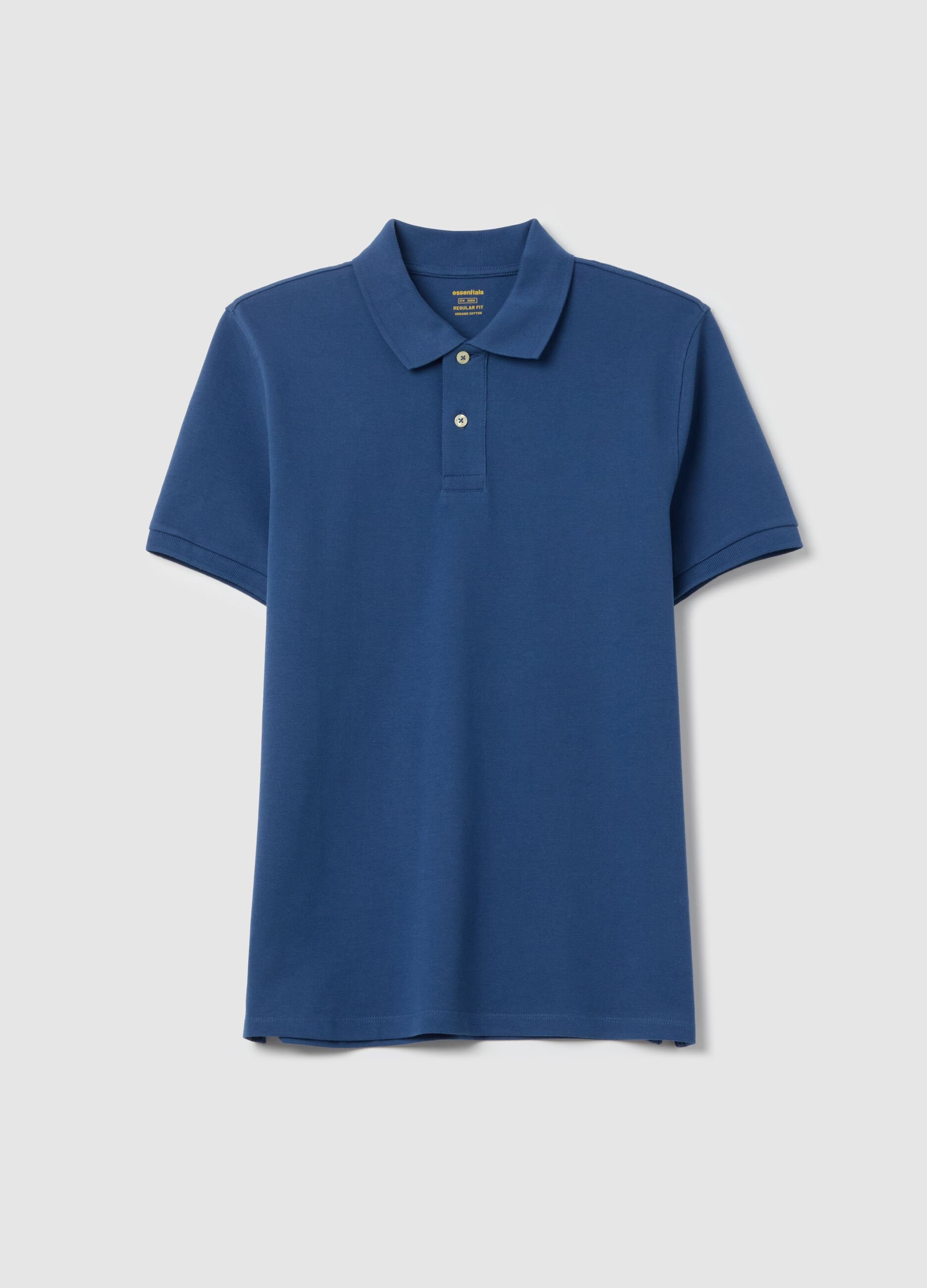 Solid colour polo shirt in organic cotton
