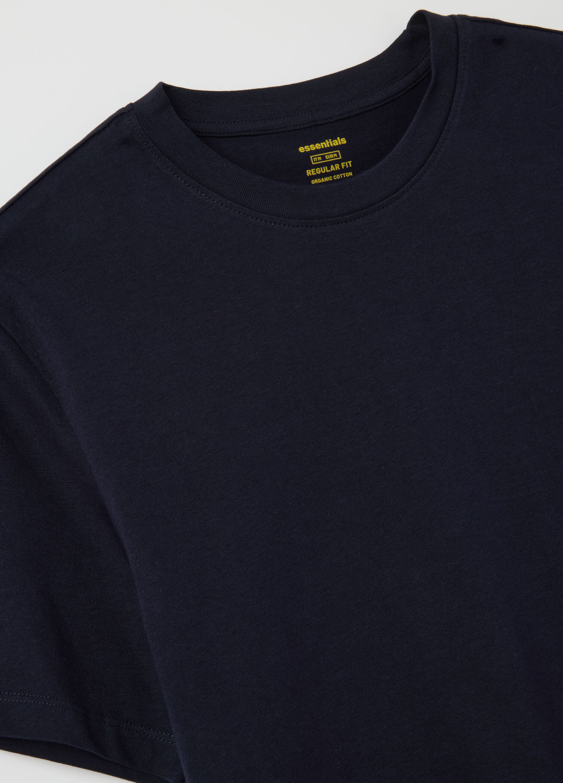 Men's blue pure cotton regular fit t-shirt