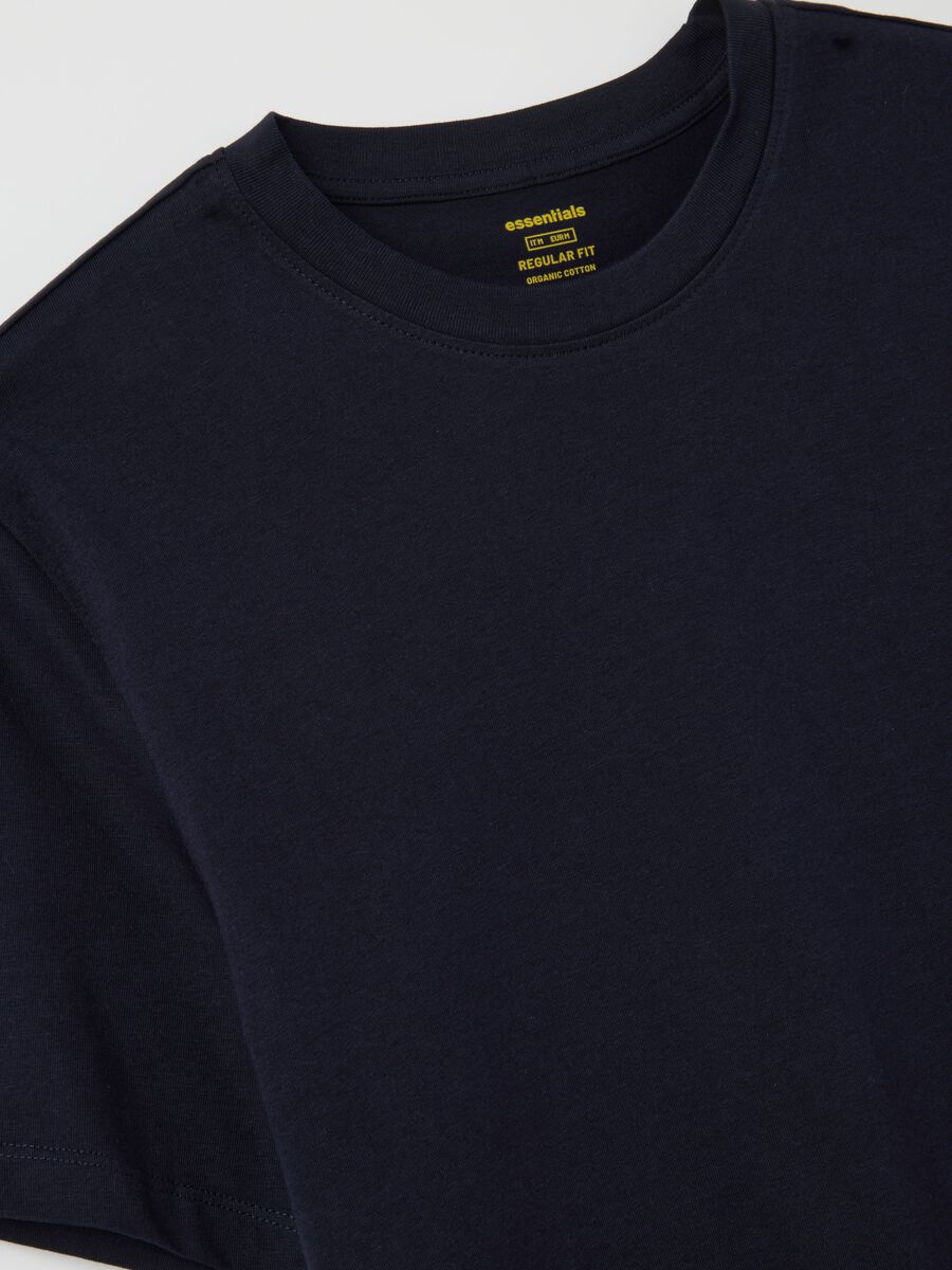 Men's blue pure cotton regular fit t-shirt_5