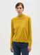 Yellow regular fit turtleneck pullover_1