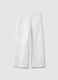 Girls' white straight cotton and Lyocell trousers - regular fit_4