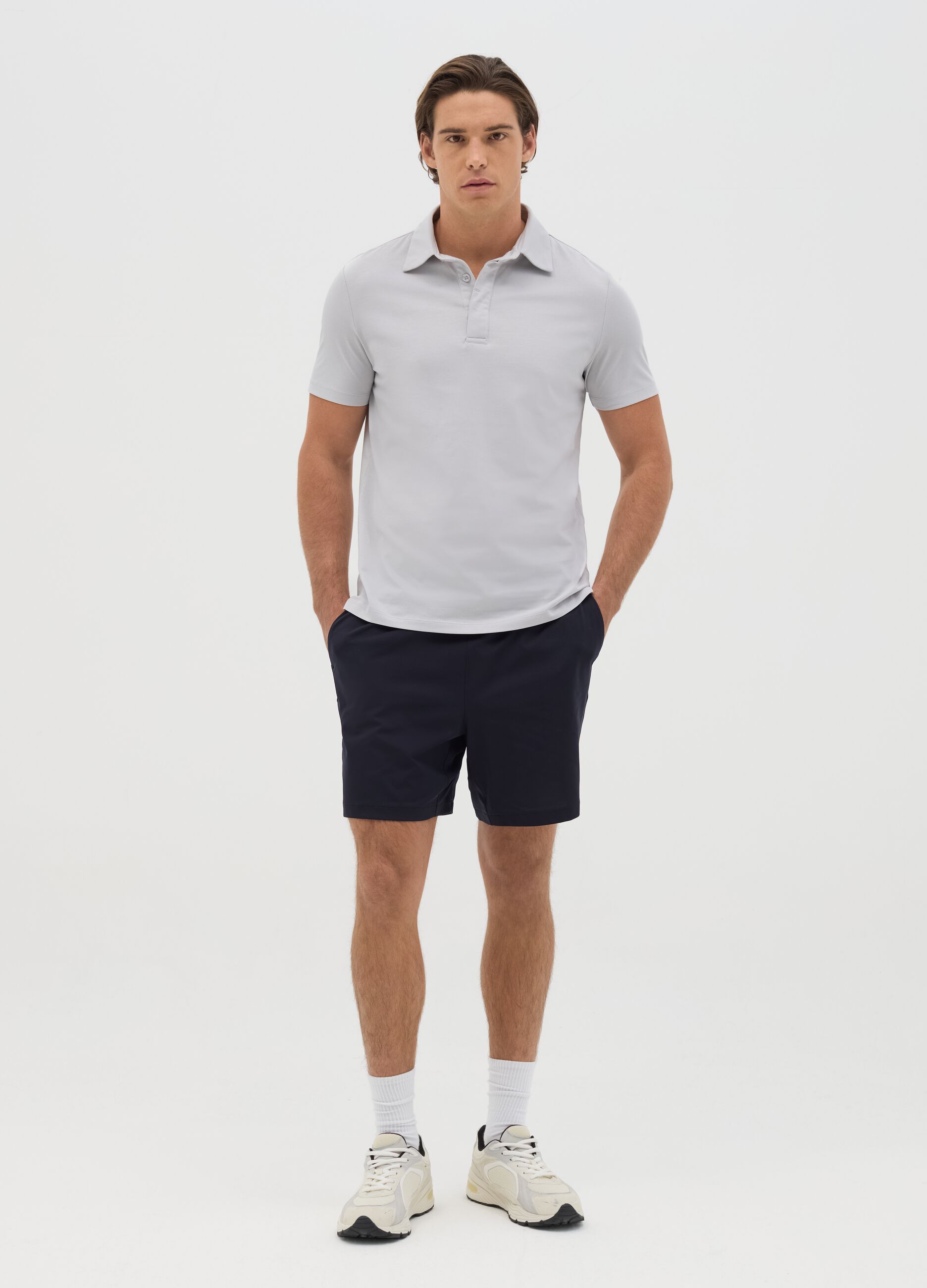 Polo grigia a maniche corte regular fit