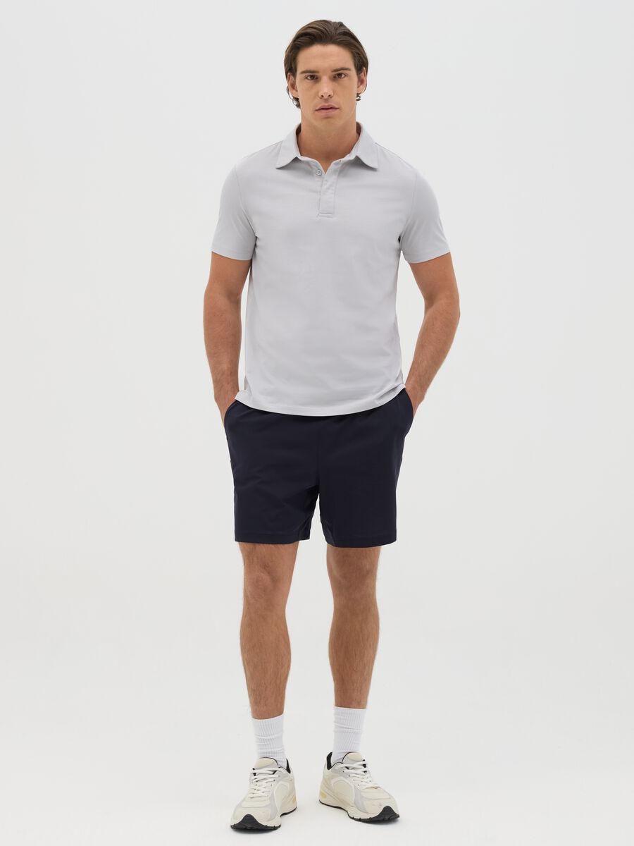 Grey regular-fit polo shirt with short sleeves_1