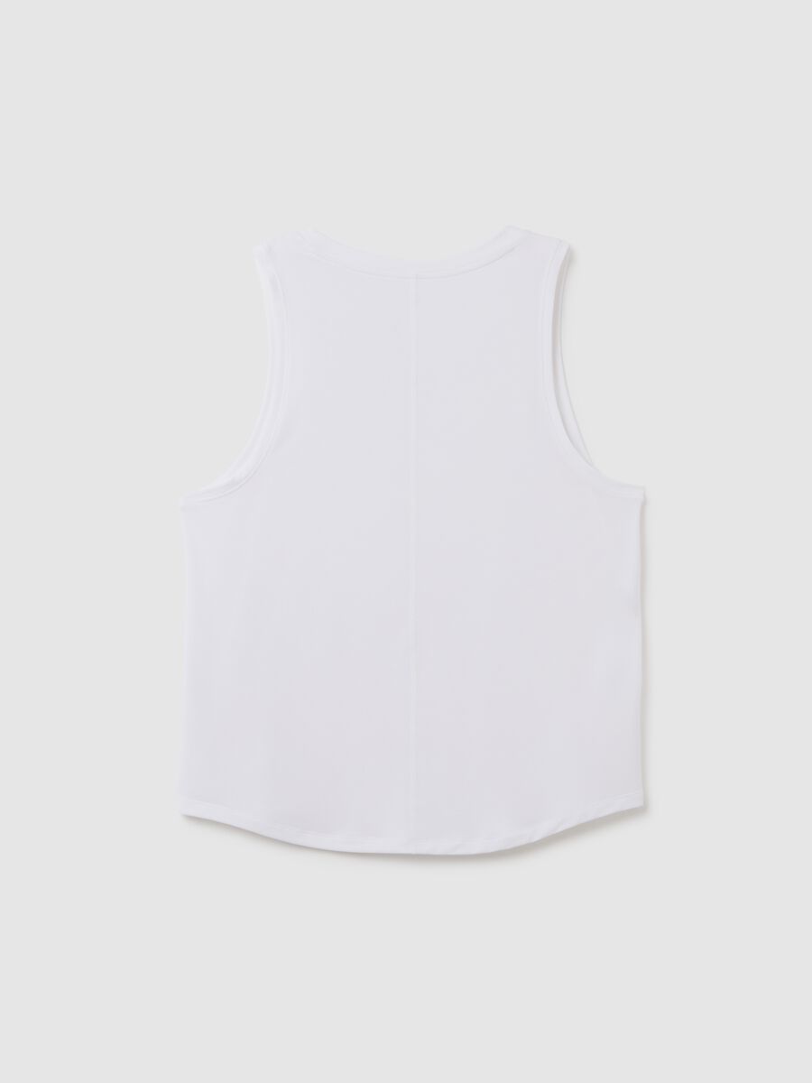 Stretch tank top with round neck_3