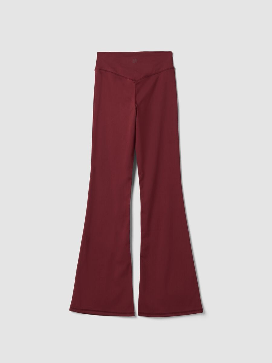 Leggings rossi flare in tessuto elasticizzato_5