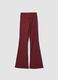 Red flared leggings in stretch fabric_5