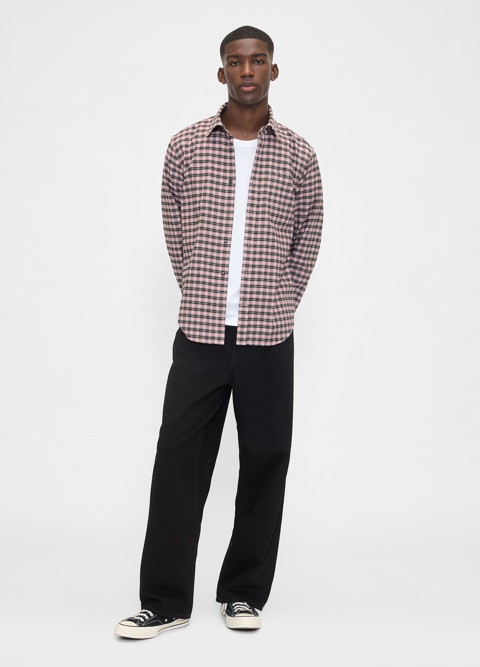 Stretch Pink Checked Shirt