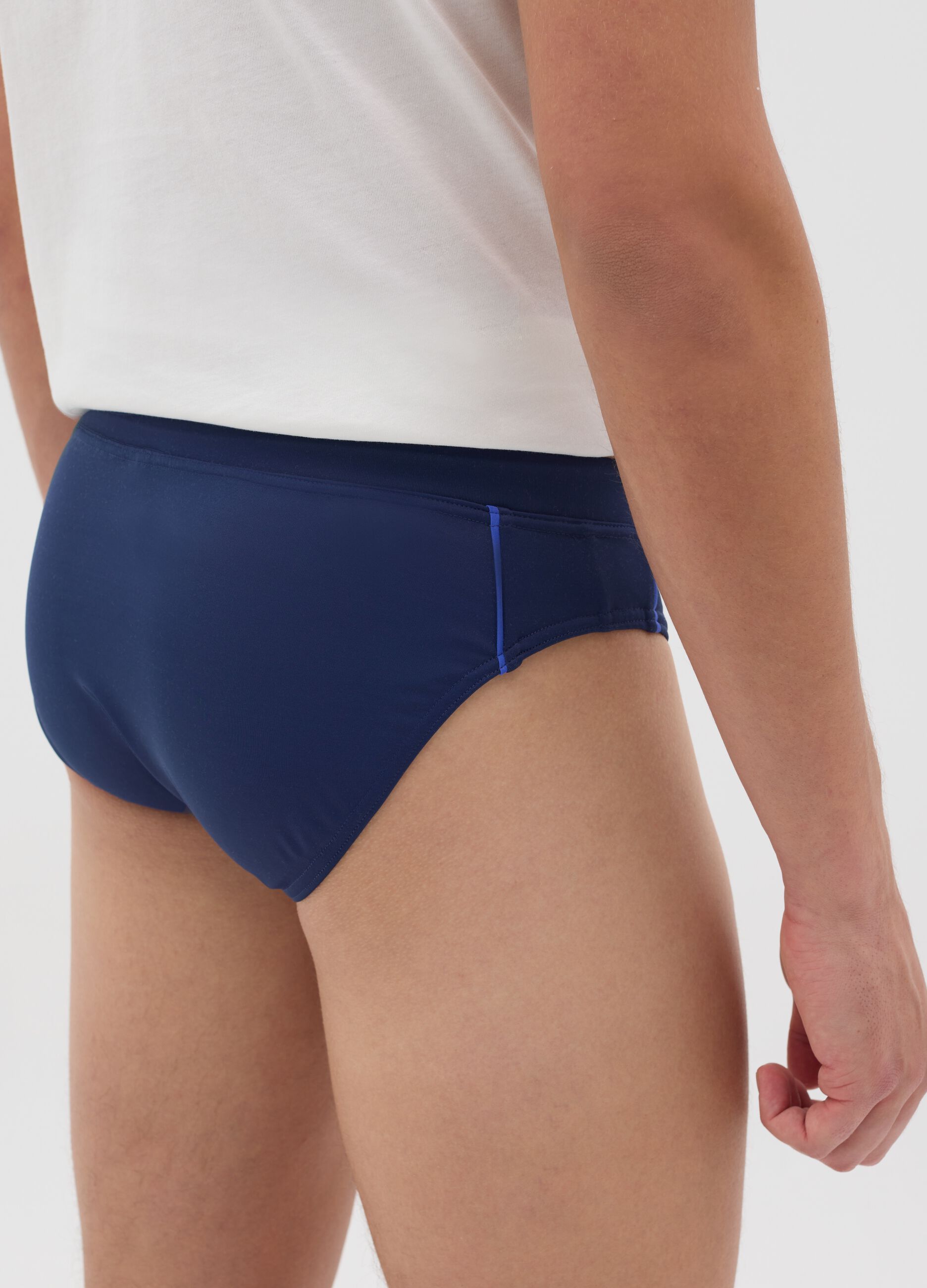Slip mare da uomo in tessuto elasticizzato blu