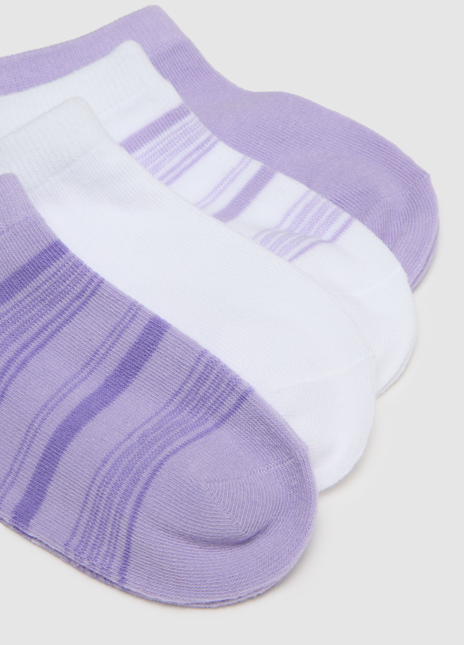 Calzini da bambina in misto cotone multicolor elasticizzati bianchi e viola