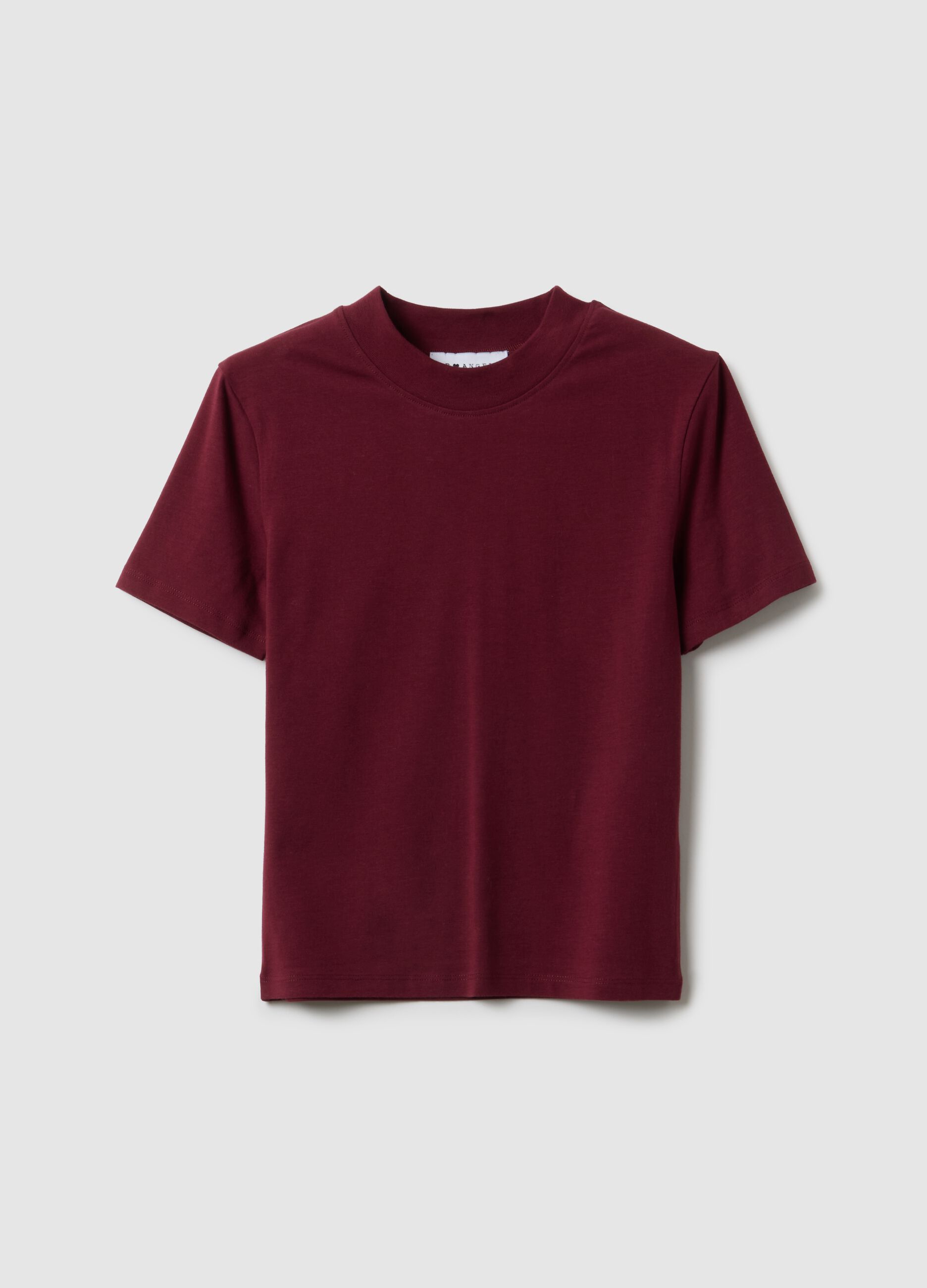 Red slim fit stretch cotton T-shirt