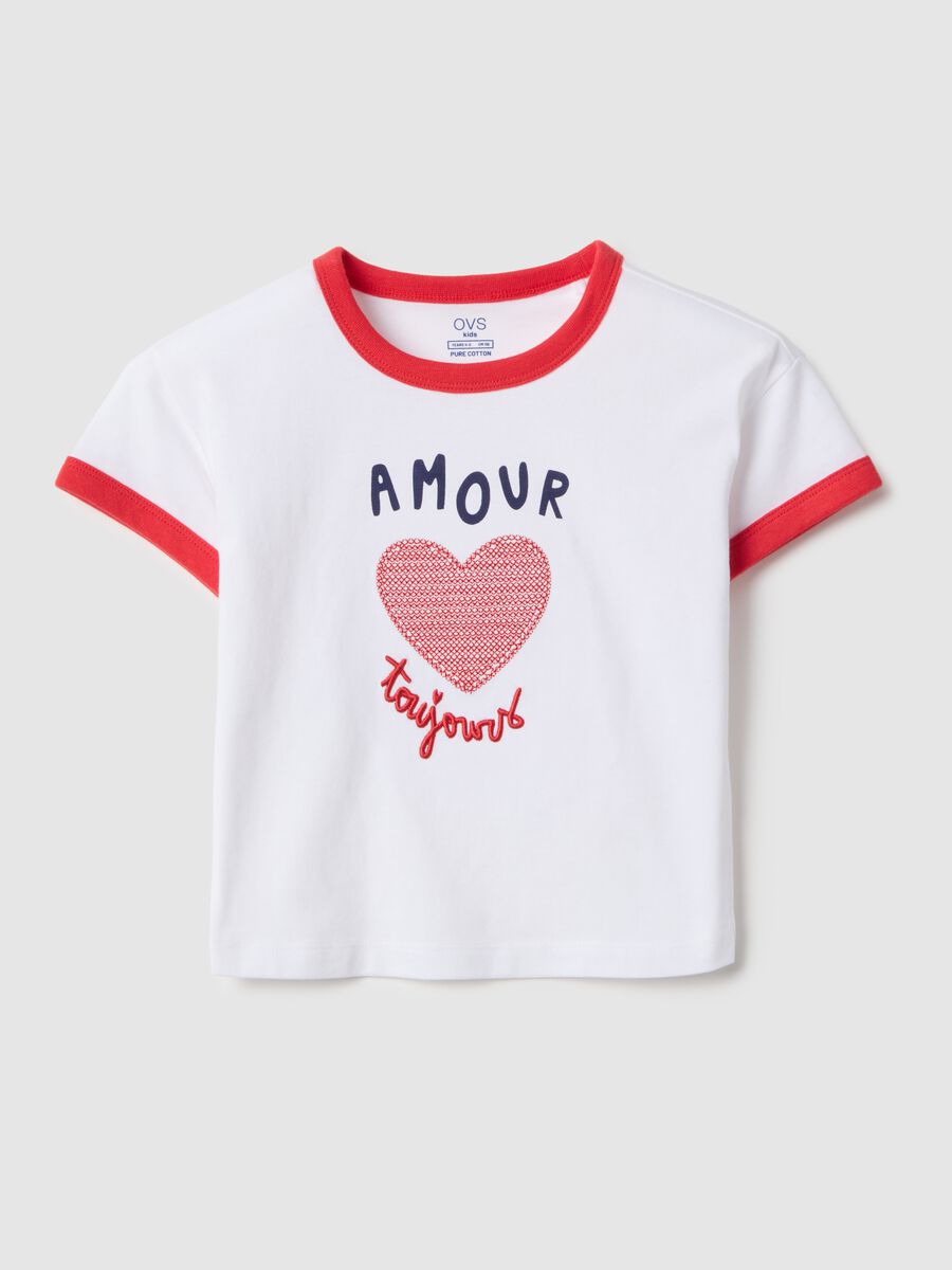 Girls' multicolour pure cotton T-shirt, regular fit with print_0