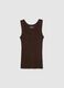 Women's Brown Stretch Fabric Vest_4