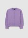 Girls' purple regular fit knitted pattern cardigan_3