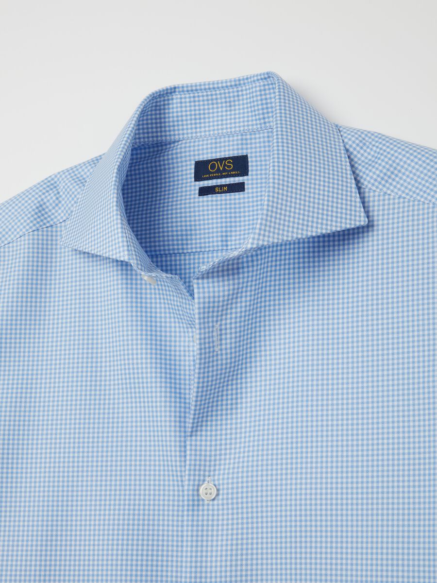 Slim-fit shirt in micro check double-twist cotton_5