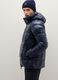 Blue padded regular fit water repellent jacket with zip_0