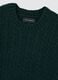 Green Crew Neck Sweater with Regular Fit Jacquard Pattern_5