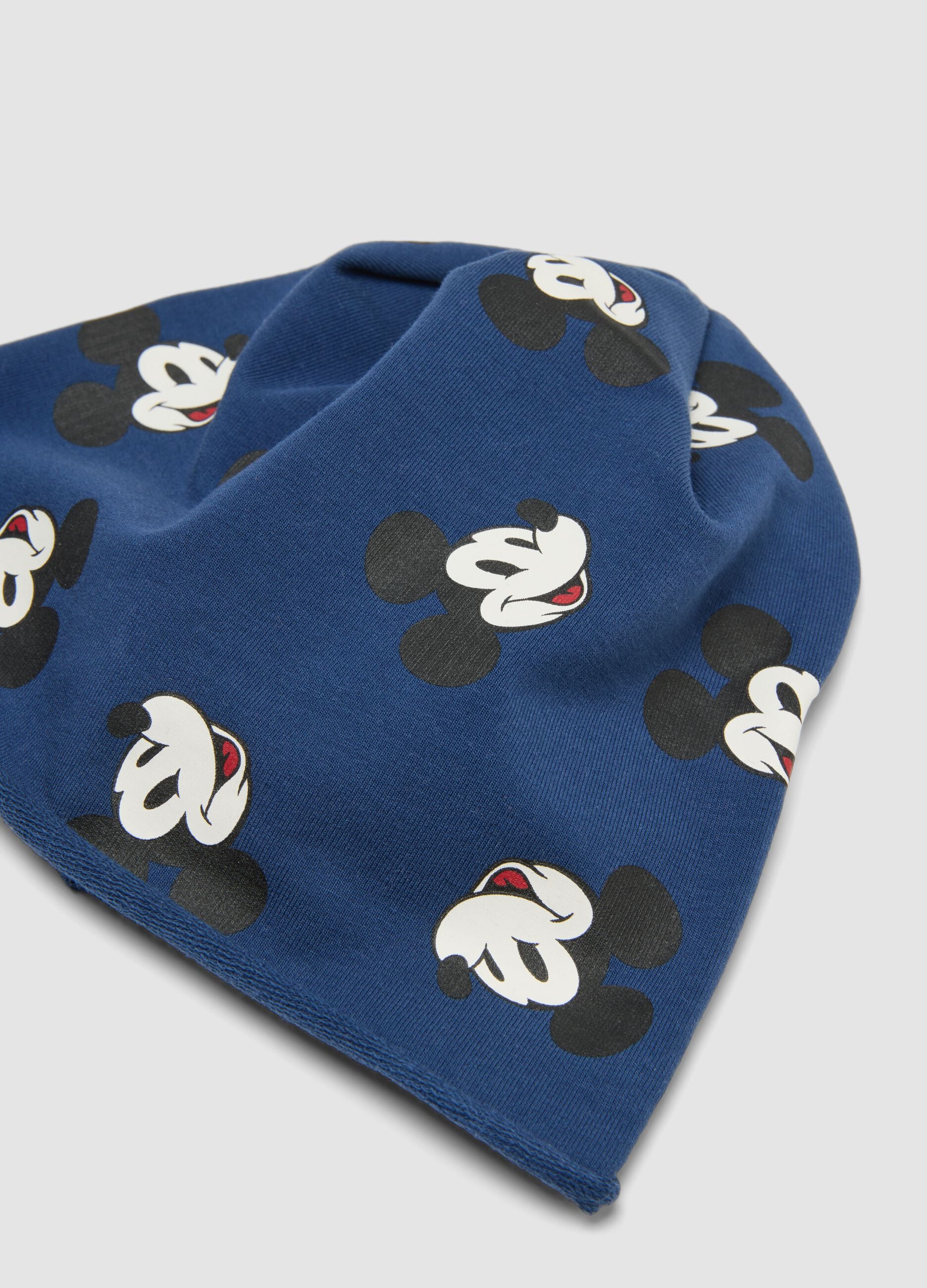 Blue Mickey print organic stretch cotton jersey hat