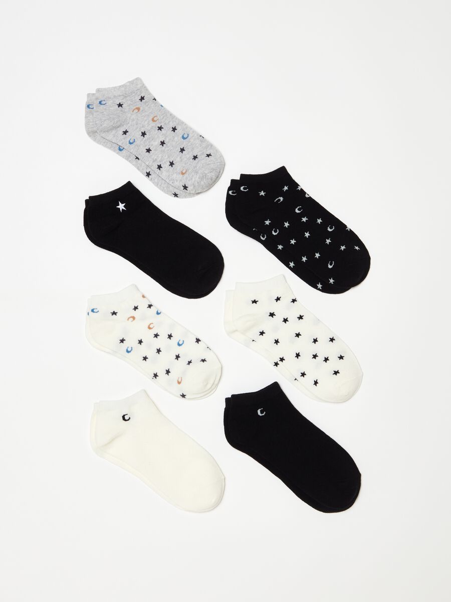 Seven-pair pack shoe liners with stars and moon_0