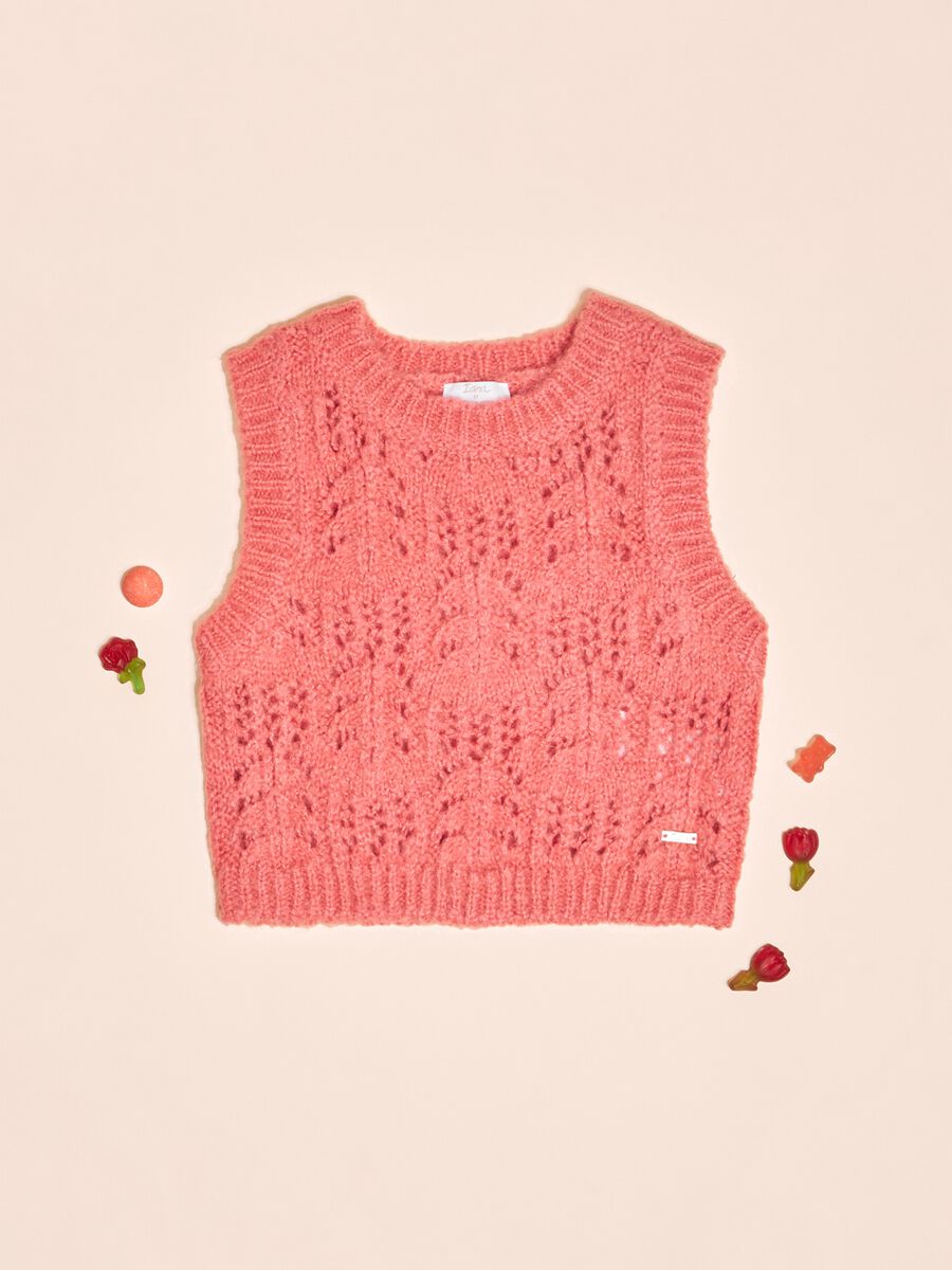 Gilet in tricot in misto lana mohair_0
